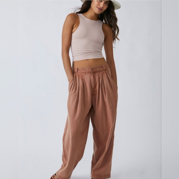 Free People Pants - FREE PEOPLE LOTTA LOVE LINEN TROUSER